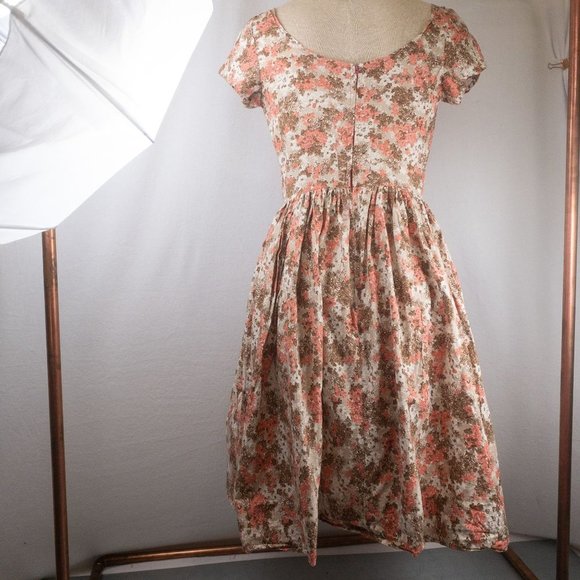 Vintage Handmade Floral 1950s Dress A-Line - Picture 3 of 5